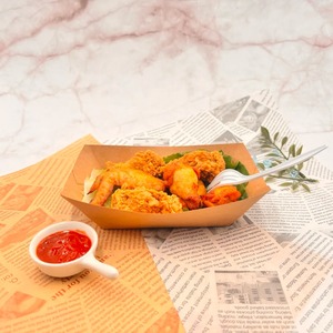 Bandejas Desechables Premium de Papel Kraft para Alimentos, Resistentes al Aceite, Impermeables y Antiderrames, para Servir Comida Frita en Fiestas - Product Image 3