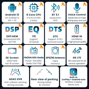 Autoradio Universale Android con Schermo Touch per Range Rover <span class=keywords><strong>Discovery</strong></span> 3, Lettore Multimediale Mp5 1Din/2Din - Product Image 2