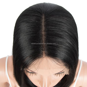 Peluca de Cabello Sintético con Frente de Encaje, Estilo Bob, Color Degradado Premium, Liso, Corto, de Alta Temperatura, en Oferta - Product Image 2