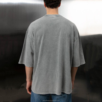Vente en gros T-shirt unisexe à manches courtes surdimensionné en coton gaufré Décontracté Style Vintage Logo personnalisé Impression Goutte d'épaule Crew Hommes