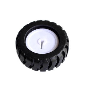 Roue de modèle de voiture de suivi 43MM avec moteur de réduction N20, accessoire robotique à pneu en caoutchouc axe D - Product Image 1