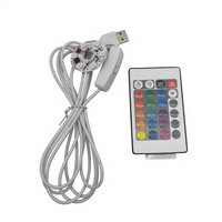 Control Remoto de 24 Teclas RGB SMD LED, Placa PCB, Mini Lámpara de Escritorio Moderna, Cable USB de 1.5M, 5V, 38mm, Fuente de Luz Nocturna, Iluminación Nocturna