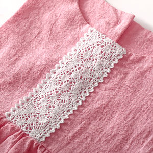 Nouvelle robe en dentelle à trois pièces pour fille, couleur unie, coton et lin, robe de princesse pour enfant, en stock - Product Image 5