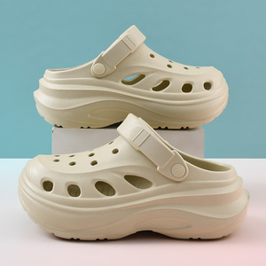 Women's <b>Platform</b> Clogs <b>White</b> EVA Hollow Sole Thick <b>Heel</b> Summer Outdoor Beach Sandals Size 35-40 - Product Image 3