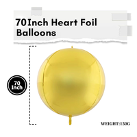Ballon géant sphérique 4D personnalisé en aluminium métallisé de 70 pouces pour la décoration de fête