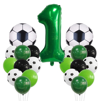 Ensemble de ballons en aluminium pour fête de football, comprenant un ballon de football et un ballon chiffre vert