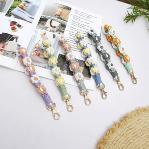 <span class=keywords><strong>Porte</strong></span>-clés en macramé, bracelet tissé à la main, style bohème, <span class=keywords><strong>porte</strong></span>-clés de poignet, cordon de poignet, <span class=keywords><strong>porte</strong></span>-clés mignon avec fleur pour femmes, <span class=keywords><strong>porte</strong></span>-clés - Product Image 4