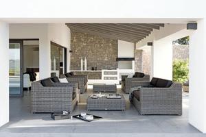 Hangkai PE mây/<span class=keywords><strong>wicker</strong></span>/vải ngoài trời Patio đồ nội thất hiện đại phong cách cổ điển vườn <span class=keywords><strong>sofa</strong></span> đặt cho sân cho khách sạn biệt thự - Product Image 5