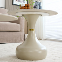 Ensemble de tables basses modernes minimalistes en dalles de pierre ; Tables d'appoint ovales de luxe léger pour petits salons, mobilier de salon
