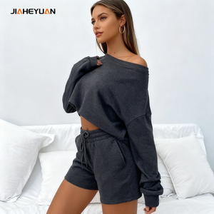Set Joggers Personalizzato Primaverile per <span class=keywords><strong>Donna</strong></span>, Felpa a Maniche Lunghe con Stampa in Rilievo, Felpa e Pantaloni Casual OEM - Product Image 1