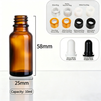 Venta al por Mayor de Botellas de Vidrio Ámbar con Gotero para Aceites Esenciales y Esencias, 10 ml, Botellas de Cosméticos Personalizables