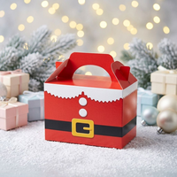 Nouvelle Boîte à Gâteaux Rectangulaire 2026 en Promotion avec Poignée, Motif Père Noël et Bonhomme de Neige, Idéale pour Fêtes de Noël, Boîte Festive pour Enfants, Boîte à Biscuits
