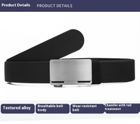 Ceinture tactique en polyester élastique à boucle automatique en alliage, sans trou, sans denture, logo personnalisé, ceintures en tissu, uniforme décontracté, toile