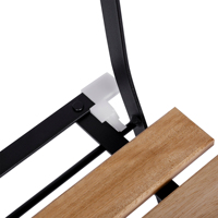 Ensemble de mobilier d'extérieur de bistro portable de 3 pièces, 2 chaises et table pliantes, cadre en acier, bois résistant aux intempéries pour balcon