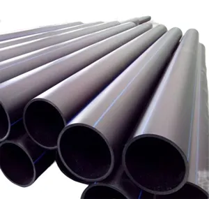 PE100 HDPE Black Pipe With Red Stripe Agricultural Water Saving Irrigation PE Coil Pipe HDPE Pipe 13