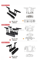 Support de table basse multifonctionnel relevable avec mécanisme de pliage et cadre de levage pour bureau