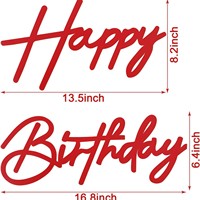 Stiker Dinding Latar Belakang Pesta Ulang Tahun Lintas Negara dengan Huruf Inggris dan Desain Selamat Ulang Tahun