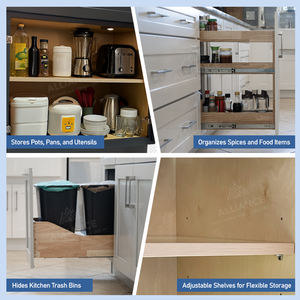 W361224-W362124 Armario de almacenamiento montado en la pared RTA |   Gabinetes de Cocina para Apartamento |   Mueble para refrigerador para cocina americana - Product Image 6