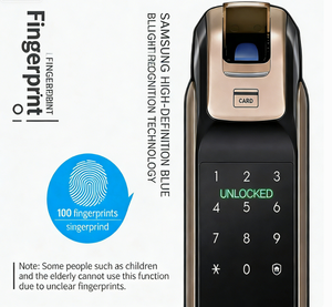 Pour <span class=keywords><strong>Samsung</strong></span> Smart Lock DP728, accès par application Bluetooth, empreinte digitale, mot de passe, carte RFID, clé, alarme incendie, modèle classique - Product Image 2