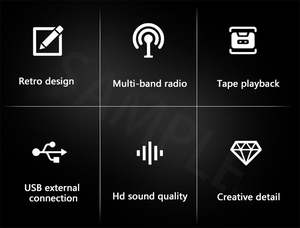 Altavoz de Casete Retro Multibanda de 600W, Radio FM Multifrecuencia Portátil, Reproductor y Grabador de MP3 - Product Image 6