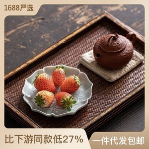 Plateau à fruits en porcelaine de forme irrégulière, décoration de mariage, plateau de service pour table à thé, plat d'offrande bouddhiste - Product Image 3
