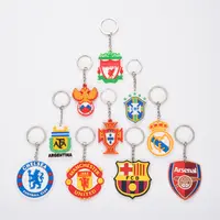 Souvenir Sepak Bola Personalisasi Gantungan Kunci PVC Lembut Kustom Gantungan Kunci PVC 2d