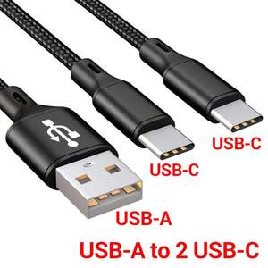 Cable de Carga Dual USB-C de Nueva Llegada 2026, 3FT 6FT 10FT, 2 Dispositivos USB C al Mismo Tiempo, Multi USB Tipo C para <span class=keywords><strong>iPhone</strong></span> 17 para Samsung - Product Image 4