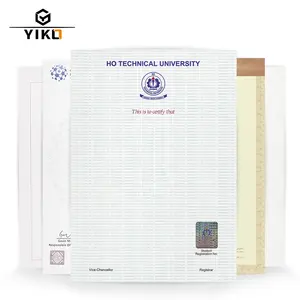 Custom Certificaat Van Echtheid Hologram Watermerk Papier Veiligheidsgraad Certificaat Afdrukken Papier