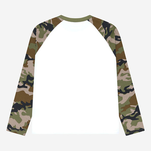 Camiseta de Camuflaje con Mangas Raglán Personalizada, Estilo Urbano, Casual, con Bloques de Color, Manga Larga - Product Image 4