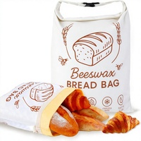 Sacs à pain réutilisables en cire d'abeille pour pains au levain faits maison, grande capacité, rangement en coton écologique, doublure compatible congélateur