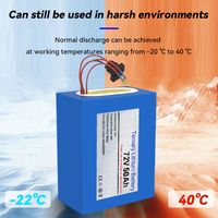 Batterie LiFePO4 à semi-conducteurs OEM ODM 72V 50AH 48V 60V 20AH 30AH 100AH 200AH rechargeable pour système solaire domestique et vélo électrique 5000+