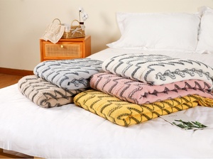 Thiết Kế Mới 50 * 60in Nhiều Màu Rắn Du Lịch Sofa Văn Phòng Kết Cấu Acrylic Dệt Kim Ném Chăn Với Tua - Product Image 3