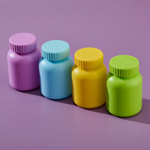 Frasco de pastillas de plástico vacío con logotipo personalizado con tapón de rosca disponible en diferentes colores disponibles - Product Image 6
