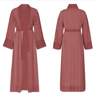 Chine vêtements OEM Abaya Dubai Browns Ouvert devant manches longues larges Pop up boutons islamique Fleur Applique détails musulman abaya