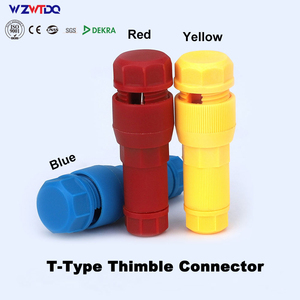 Connecteur électrique étanche pour le cordon <span class=keywords><strong>d</strong></span>'alimentation <span class=keywords><strong>d</strong></span>'éclairage de voie de <span class=keywords><strong>jardin</strong></span> extérieur Contact en cuivre connecteur rapide type T - Product Image 1