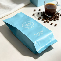 Sachet d'emballage en aluminium à soufflet latéral avec logo personnalisé, résistant à l'humidité, pour 1 kg de grains de café ou de poudre de café, vente en gros