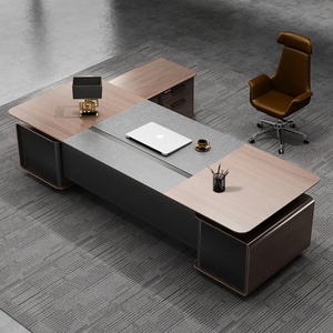 Luxury Executive Ceo <b>Office</b> Desks Wooden Modern L Shape Boss Workstation Desk <b>Table</b> <b>Office</b> Furniture - Product Image 3