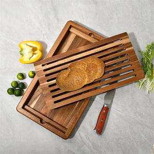 Harmony boîte en bois planche à découper à pain trancheuse à pain plateau à miettes avec support plateau <span class=keywords><strong>de</strong></span> service à pain pour la cuisine - Product Image 4