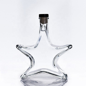 Bouteille en verre transparente en forme d'étoile à cinq branches de 100 ml et 200 ml avec bouchon en liège, étanche à l'<span class=keywords><strong>air</strong></span>, créative pour les boissons et le vin - Product Image 4