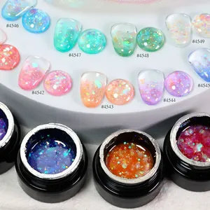 เจลทาเล็บแฟนตาซีเมอร์เมด 9 สี 8 กรัม อุปกรณ์ตกแต่งเล็บ เจลกึ่งถาวร ยาทาเล็บแบบลอกออกได้ ใช้กับหลอดไฟ LED/UV - Product Image 1