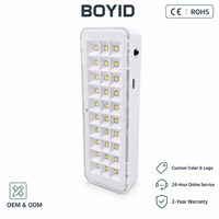 Lampe de travail LED d'urgence Boyid avec prise US/UK, clignotante, magnétique, rechargeable, en plastique, USB, 30 LED, portable, pour extérieur/intérieur