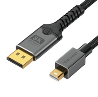 Mini câble tressé plaqué or mâle-mâle 8K pour moniteur, téléviseur, projecteur, ordinateur