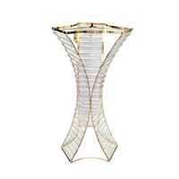 Luminaire de célébration pour mariage, décorations de table, supports de centre de table en fer doré, présentoirs à fleurs, petits hexagones CN