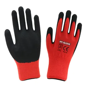 Cheap Working Gloves Latex Ultra-Thin Nylon Latex Hand Gloves Abrasion Resistant Sandy Latex Coated Work Gloves