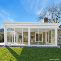 Véranda en aluminium et verre sur mesure MEIXIN Orlando avec toit plat, portes pliantes, isolation thermique, imperméable, pour patio, villa, jardin