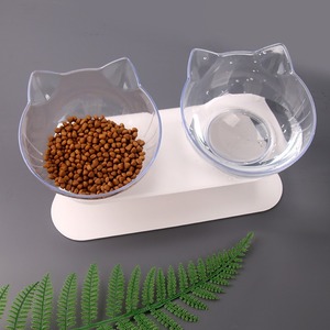 Comedero doble para gatos con diseño elevado para comida y agua, estación de alimentación. - Product Image 1