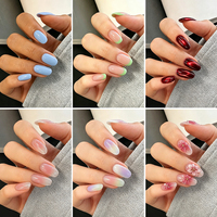 Faux Ongles en Amande de Haute Qualité à Coller, Brillants et Solides, Emballage Personnalisé, Toutes Couleurs, Lot de 10 Pièces en Gros