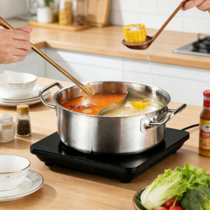 Stainless Steel Double Compartment Hot Pot 6.1L 10L <b>Large</b> Capacity Induction Cooker <b>Safe</b> For Home Family Use - Product Image 2
