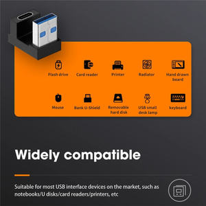 USB 3,0 macho <span class=keywords><strong>a</strong></span> hembra adaptador de extensión de ángulo recto de 90 grados adaptador de codo ascendente USB 10Gbps para conector de PC portátil Converte - Product Image 3