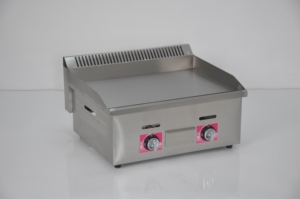Plancha de gas de acero inoxidable de alta resistencia con dos quemadores y superficie plana para catering comercial - Product Image 2